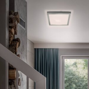 Stropné LED svetlo Fledo, 3 000 K, nikel/biela