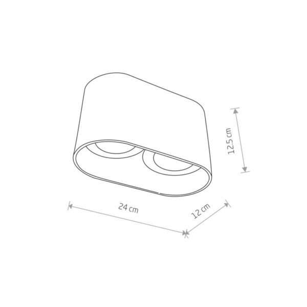 Downlight Oval 2-plameňové, biela
