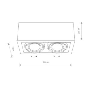 Downlight Box II, 2-plameňové, čierna