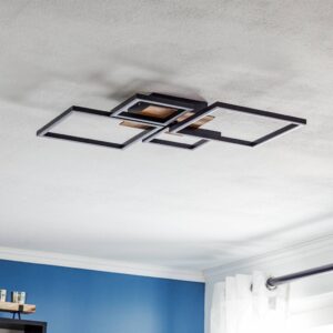 Stropné LED svietidlo Frame, Step dim, 4-pl. drevo