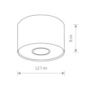 Downlight Point S, čierna/biela