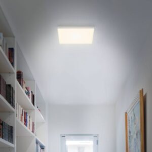 Stropné LED Flame 3 000K, 28,7x28,7 cm, strieborná