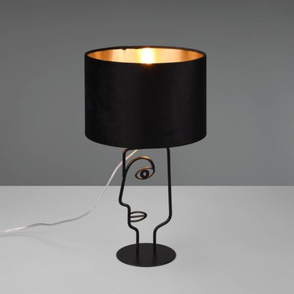 Stolová lampa Sultan so zamatovým tienidlom čierna