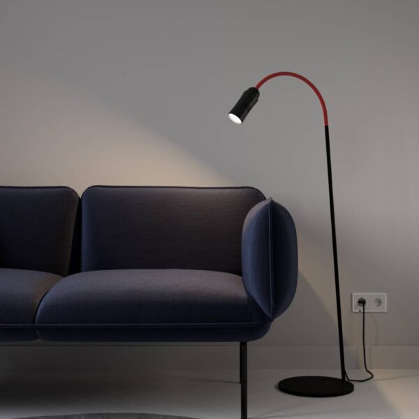 Neo! Floor LED lampa stmievateľná čierna/červená