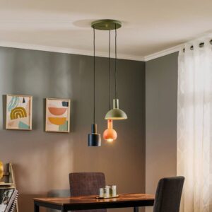 Závesná lampa Selma, 3-pl., zelená/červená/modrá